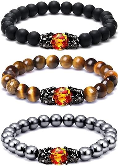 PRICES MAY VARY. COMFORTABLE Natural stone bracelet rope is made of stretchable elastic material,which can maximize the strength,suitable for men and women,and suitable for most people PROTECTION Hematite bracelet can ​relieve pain,relieve stress and enhance self-confidence;black onyx bracelet has healing and protective effects;tiger eye bracelet protects us from the intentions of others and brings good luck CONTAIN The bracelet set contains a tiger's eye bracelet,a hematite bracelet and a black Mens Beaded Necklaces, Chakra Beads, Black Onyx Bracelet, Stone Bracelets, Hematite Bracelet, Tiger Eye Bracelet, Crystal Healing Bracelets, Onyx Bracelet, Natural Stone Bracelets