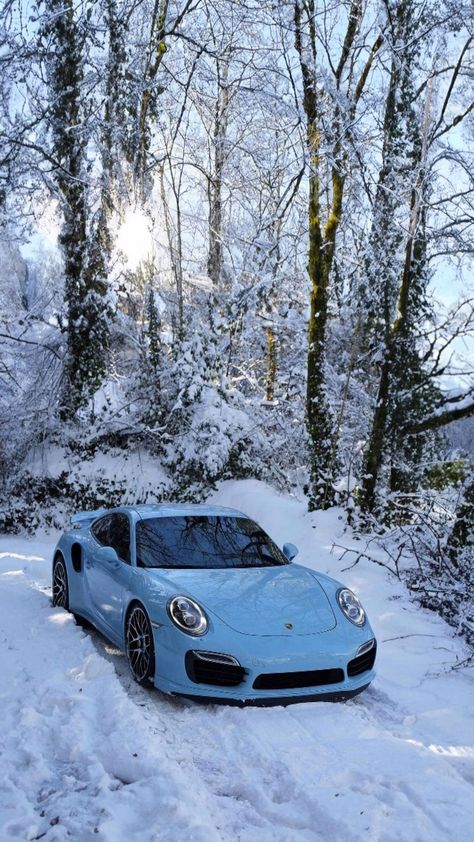 Blue Trees, Porsche Car, Iphone Wallpaper Winter, Winter Car, Trees Forest, Porsche Gt3, Snowy Forest, Winter Nature, Winter Wallpaper