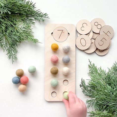 Number Games Preschool, 3d Printing Toys, Natural Wood Toys, Number Game, Montessori Educational Toys, Montessori Preschool, Numbers Preschool, Toddlers And Preschoolers, Number Recognition