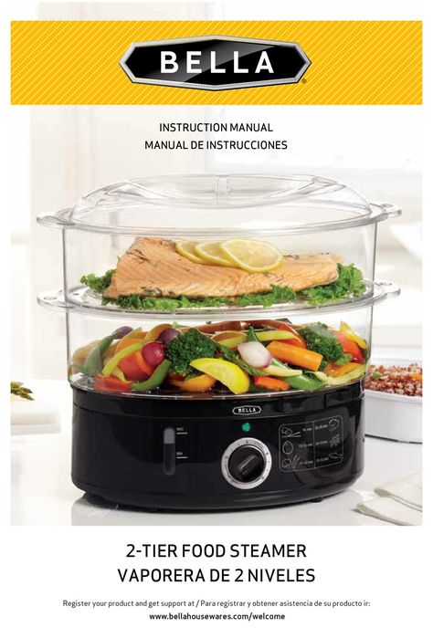 Bella 2-tier food steamer Manual Online: Steaming Guide: Fish And Seafood. FISh AND SEAFOOD 1. Most fish and seafood cook very quickly. Steam in small portions or in amounts as specified. 2. Clams, oysters and mussels may open at different times. Check the shells to avoid over cooking. Electric Steamer Recipes Meals, Electric Steamer Recipes, Food Steamer Recipes, Steam Vegetables Recipes, Steam Seafood, Steam Vegetables, Electric Food Steamer, Steam Salmon, Electric Steamer