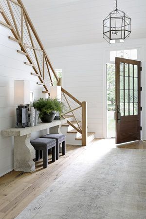 Westview — Rachel Halvorson Designs Farmhouse Staircase Decor, Rachel Halvorson, Modern Farmhouse Staircase, Interior Design Country, Farmhouse Staircase, Entryway Stairs, Staircase Ideas, Farmhouse Entryway, Staircase Decor