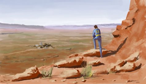 fallout fanart speedpaint by EthicallyChallenged Dickie Allen, Ruins Reference, Classic Fallout, Mojave Wasteland, Fallout Artwork, Fallout Fanart, Fallout 1, Fallout Series, Fall Borders