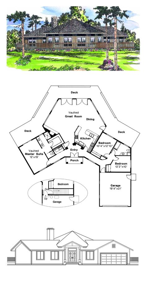 COOL House Plan ID: chp-20047 | Total Living Area: 1965 sq. ft., 3 bedrooms and 2 bathrooms. #houseplan #octagonhouse Traditional House Floor Plans, Japanese Traditional House Floor Plans, Japanese Courtyard House Plans, Japanese Inspired House, Japanese Tea House Plans, Traditional Japanese House Plans, Japanese Courtyard House, Japanese Traditional House, Cool House Plans