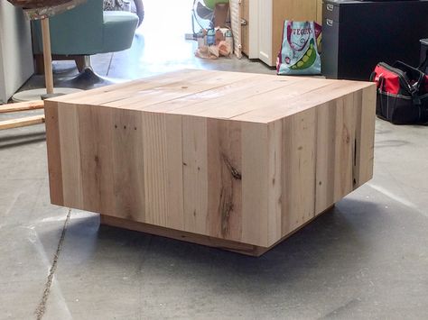 Wooden Block Coffee Table, Diy Wood Block Coffee Table, Wood Storage Coffee Table, Modern Coffee Tables Diy, Diy Square Wood Coffee Table, Diy West Elm Coffee Table, Birch Coffee Table, Diy Wood Drum Coffee Table, Diy Square Coffee Table With Storage