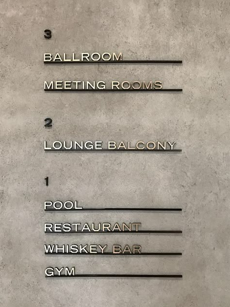 Hotel Wayfinding, Directory Signage, Directory Signs, Coffee Shop Concept, Hotel Signage, Signage Board, Wayfinding Signage Design, Concrete Effect Paint, Office Signage