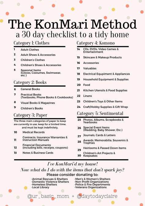 Konmari Checklist, Marie Kondo Organizing, Oliver Smith, Declutter Home, Konmari Method, House Cleaning Checklist, Household Cleaning Tips, Organize Declutter, Declutter Your Home