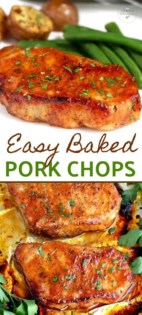 Oven Baked Teriyaki Pork Chops, Easy Juicy Pork Chops, Italian Baked Pork Chops, Brown Sugar Chops Baked, 2 Pork Chop Recipes, Healthy Pork Chops In The Oven, Easy Way To Cook Pork Chops, Paprika Pork Chops, Simple Baked Pork Chops