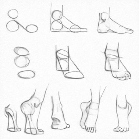 Foot Refrences Drawings, Foot Drawing Reference Poses, How To Draw A Leg, Drawing Feet Front View, How To Draw Legs, Feet Drawing, Human Body Drawing, Body Drawing Tutorial, Art Tools Drawing