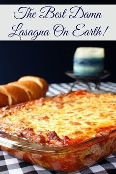 Pin on dinner I want to make Best Damn Lasagna, Lasagna Recipe With Ricotta, Easy Lasagna Recipe, Gooey Cheese, Lasagna Recipe, Casserole Dish, Tortellini, Ravioli, I Love Food