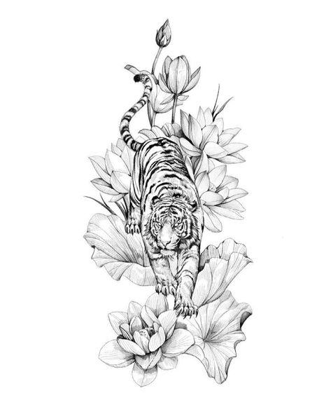 Tigger Tattoo, Tiger Tattoo Ideas, Animal Tattoos For Women, Japanese Tiger Tattoo, Tiger Tattoo Sleeve, Tiger Tattoo Design, Hip Tattoos Women, Spine Tattoos For Women, Tattoo Style Drawings