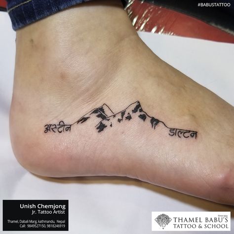 Everest Tattoo, Mount Everest Tattoo, Nepal Inspired Tattoo, Mt Everest Tattoo, Mount Everest Lyrics, Mt Everest Poster, School Tattoo, Leg Tattoos, Infinity Tattoo