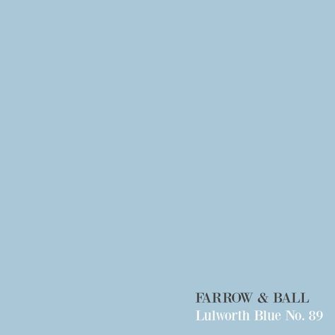 Lulworth Blue (Farrow & Ball) paint color swatch. #lulworthblue #bluepaintcolors Farrow And Ball Lulworth Blue, Blue Paint Swatches, Lulworth Blue, Paper White Benjamin Moore, Quiet Moments Benjamin Moore, Maine Kitchen, Turquoise Paint Colors, Farrow And Ball Living Room, Light Blue Paint Colors