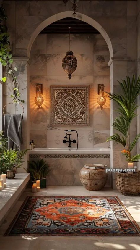 Indian Bathroom Ideas, Indian Spa, Arab Decor, Moroccan Style Bathroom, Moroccan Inspired Bathroom, Indian Bathroom, Spanish Bathroom, Floor Planning, Moroccan Houses