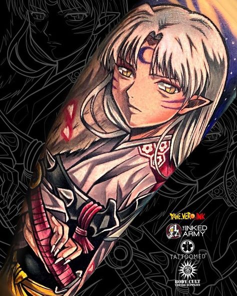 Sesshomaru Tattoo, Inuyasha Tattoo, Inu Yasha, Tattoo Board, Tattoo Collection, Doodle Tattoo, Tattoo Artwork, World Tattoo, Tattoo Videos