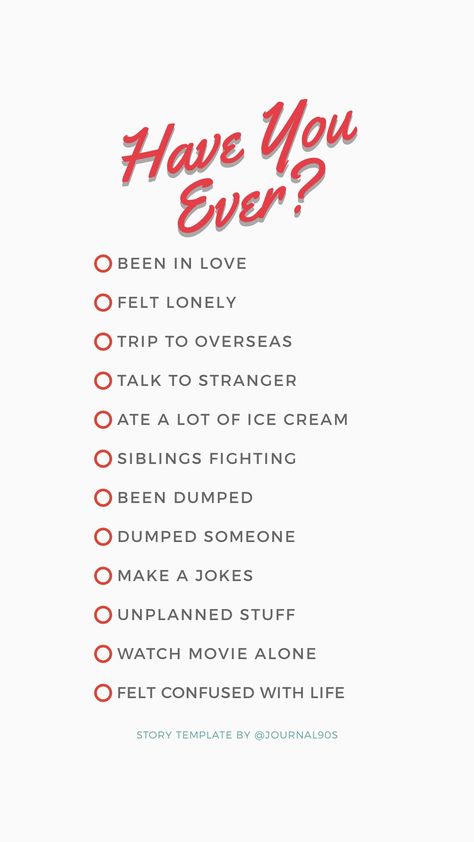 have you ever > @journal90s Rapid Fire Questions List, Rapid Fire Questions, Ig Games, Instagram Polls, Funny Dares, Have You Ever Questions, Instagram Story Questions, Questions To Ask Your Boyfriend, What To Do When Bored