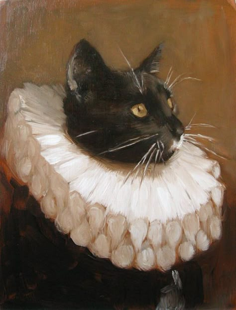 Boba Art, Pretty Paintings, Arte Peculiar, Victorian Paintings, Rennaissance Art, Awesome Sauce, 캐릭터 드로잉, Cats In Art, A Black Cat