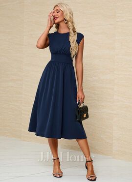 A Line Summer Dresses, Summer Cocktail Dress, Navy Blue Midi Dress, Bodycon Dresses Casual, House No, Everyday Dresses, Summer Winter, Winter 2024, Custom Dresses