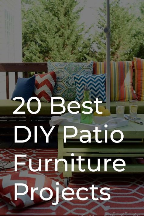 If you don’t have the budget to fork out on brand-new patio furniture for your outdoor space, these DIY patio furniture ideas can add fun & originality to your back yard! #DIY #patio Lowes Patio Furniture, Wooden Patio Chairs, Rustic Decor Ideas, Diy Patio Furniture Ideas, Patio Furniture Makeover, Rustic Outdoor Decor, Yard Diy, Rustic Cafe, Pallet Patio Furniture