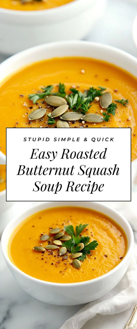 Image for Easy Roasted Butternut Squash Soup Recipe Roasted Butternut Squash Soup Recipes Easy, Roasted Butternut Squash Soup Easy, Buttnut Squash Soup Recipe, Butternut Squash Soup Recipes Easy, Roasted Butternut Squash Soup Recipes, Butternut Soup Recipe, Best Roasted Butternut Squash, Squash Soup Recipe Easy, Butternut Squash Oven