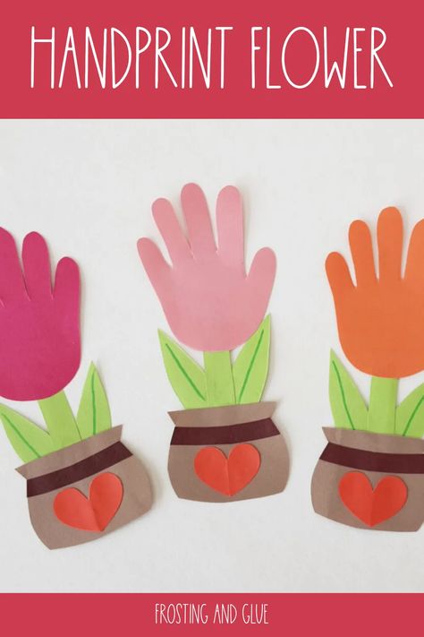 Spring has sprung! Your little ones will love making this sweet and simple handprint flower craft. With just a few supplies, it's a fun and easy way to bring a touch of nature into your home. Let your imagination blossom and create a garden of memories! Hand Print Flowers Craft, Your Love Helps Me Bloom Craft, Friendship Flower Craft, May Flowers Toddler Craft, Flower Hands Kids Craft, Grow With Kindness Flower Craft, Hand Print Flowers, Preschool Boards, Valentine's Day Crafts For Kids