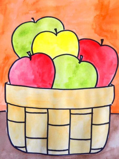 Apple Basket Still Life | Free Art Lesson Plan | Art to Remember Apple Still Life, Art To Remember, Basic Drawing For Kids, Apple Basket, Oil Pastel Drawings Easy, Kids Canvas Art, Basket Drawing, Easy Art For Kids