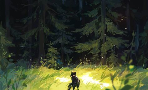 Changes Are Coming, Forest Drawing, Warrior Cats Fan Art, Cat Background, Warrior Cats Art, Warrior Cat, Warrior Cats, Environmental Art, Cat Drawing