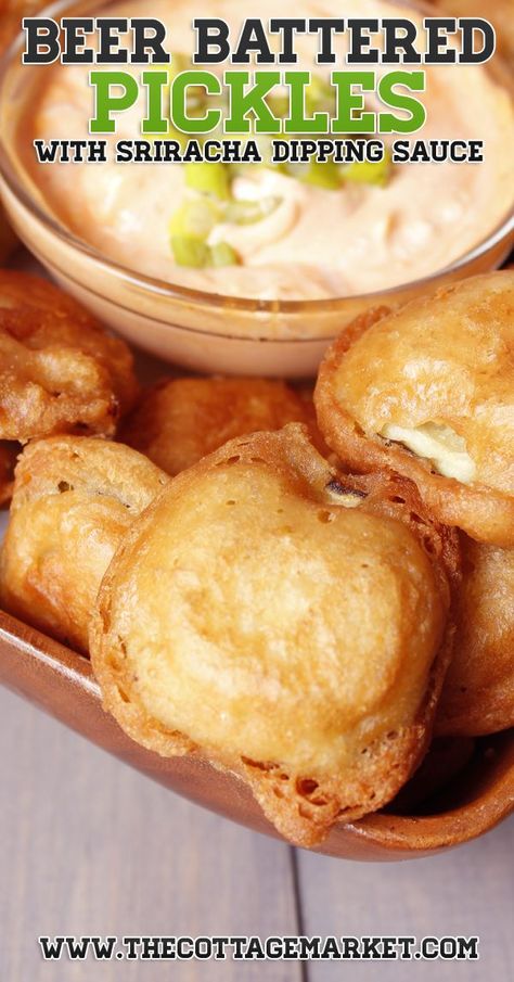 Beer Batter Fried Pickles Beer Food, Table D Hote, Beer Battered, Fingerfood Party, Cottage Market, Fried Pickles, Beer Batter, Finger Food Appetizers, Football Food