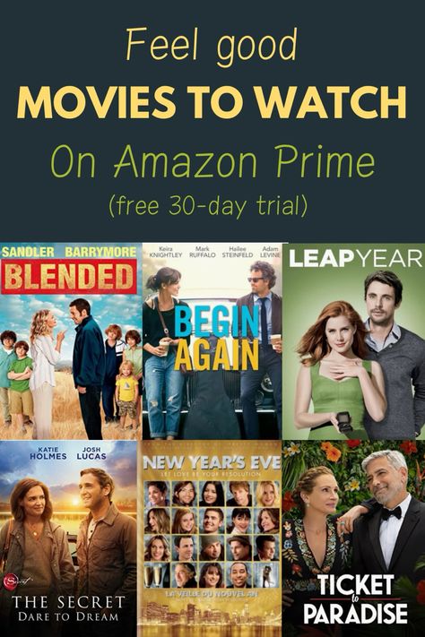 The best movies to watch to feel good Prime Movies To Watch List, Movies To Watch On Netflix Best, Feel Good Movies To Watch, Amazon Prime Movies To Watch, Feel Good Movies, Best Chick Flicks, Movies On Amazon Prime, Movie Challenge, Free Amazon Prime