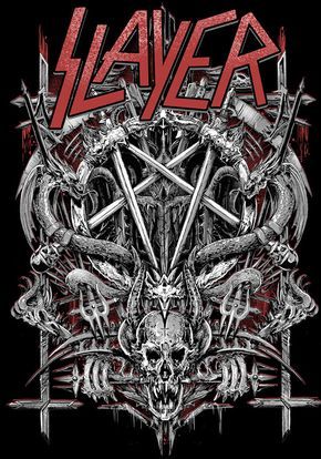 Arte Heavy Metal, Metal Posters Art, Metal Band Logos, Slayer Band, Groove Metal, Rock Band Posters, Heavy Metal Art, Band Poster, Heavy Metal Rock