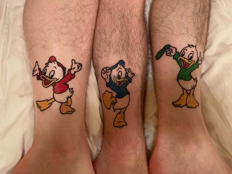 Matching Tattoos Brothers, Three Sister Tattoos, Matching Disney Tattoos, Siblings Tattoo For 3, Matching Tattoos For Siblings, Wrist Tattoos Words, Group Tattoos, Matching Bff Tattoos, Side Thigh Tattoos