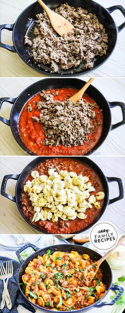 Italian Sausage Tortellini, Sausage Tortellini, Tortellini Recipes, One Skillet, Health Dinner, Dinner Healthy, Health Dinner Recipes, Dinner Idea, Vegetarian Recipes Dinner