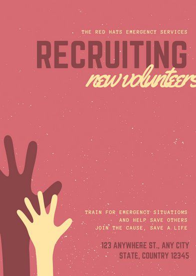 Volunteer Brochure, Charity Event Poster, Volunteer Flyer, Charity Branding, Community Service Ideas, Charity Poster, Hiring Poster, Free To Edit, Event Planning Decorations