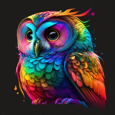 Cute Rainbow Owl, AI art logo Rainbow Owl, Owl Background, Cute Rainbow, Owl Lovers, Owl Art, Art Logo, Pretty Wallpapers, Owls, Rainbow