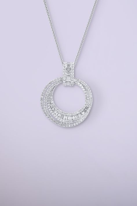 This alluring diamond hoop pendant features A contemporary mix of baguette and round brilliant cut diamonds. Pendants For Women, Diamond Pendants, Dream Jewelry, Round Brilliant Cut Diamond, Diamond Pendant, Round Brilliant, Diamond Jewelry, Diamonds, For Women