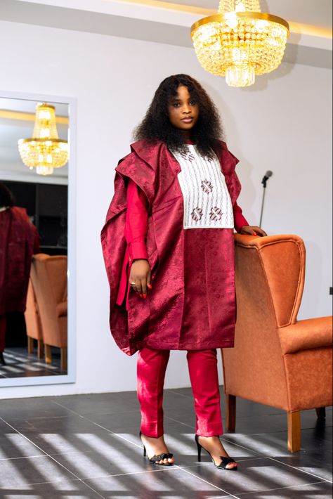 Ladies Agbada Style, Female Agbada Gown Styles, Latest Agbada Styles For Women, Agbada Women, Agbada Styles For Women, Women Agbada, Female Agbada Styles, Ankara Agbada Styles For Women, Agbada Outfit