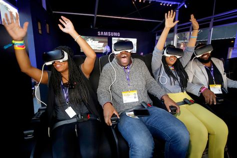 Hours-long waits for VR demos, at events like South by Southwest, are becoming a thing of the past Trade Show Design, South By Southwest, Virtual Reality Glasses, Vr Glasses, Interactive Installation, Tradeshow Booth, Interactive Activities, Brand Experience, Fun Events