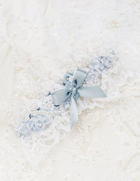 Dusty Blue Garter, Brides Garter Ideas, Something Blue Garter, Something Blue For Wedding, Something Blue Ideas The Bride, Wedding Garters Ideas, Blue Wedding Garder, Light Blue And Green Wedding, Wedding Garders