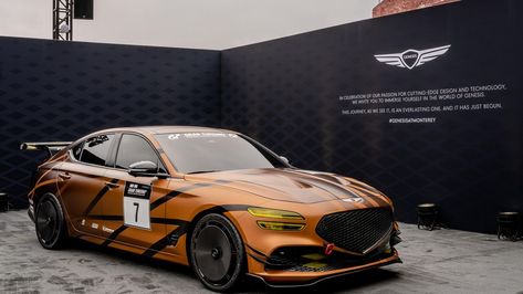 The G70 GR4 is real. But for now, the only racing it will do is in Gran Turismo Sport. Genesis G70, Car Mods, Pebble Beach, Race Car, Race Cars, Dream Cars, Motorsport, Sports Car, Cars