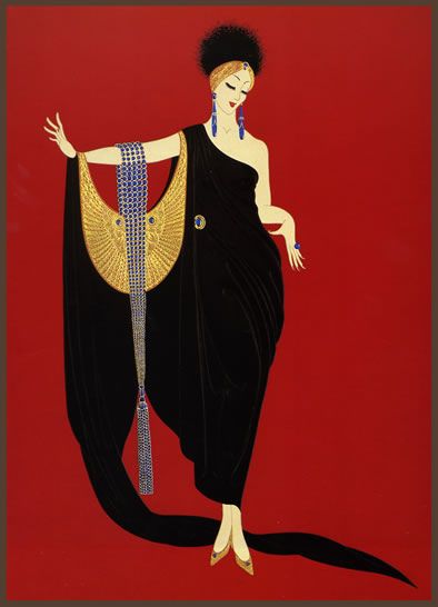 Glamour 1985 Erte Art Deco, Erte Art, Romain De Tirtoff, Glamour Art, Aubrey Beardsley, Art Deco Illustration, Art Deco Lady, Art Deco Print, Art Deco Posters