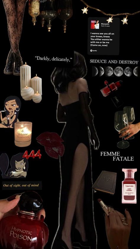 fem fatale #femfatale#darkfem#maneater Madwoman Aesthetic, Siren Personality, Dark Fem Outfits, Maneater Outfit, Fem Fatale Outfit, Female Fatale Outfit, Female Fatale Aesthetic, Maneater Aesthetic, Vampire Tumblr