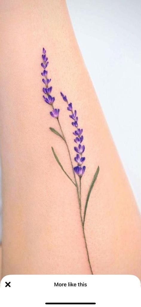 Tattoo Of Heather Flower, Lavender Tattoo Ideas, Rosemary And Lavender Tattoo, Lavender Tatoos Ideas, Lavender Back Tattoo, Lavender Finger Tattoo, Lavender Plant Tattoo, Lavender Flower Tattoo, Ear Lobe Tattoo