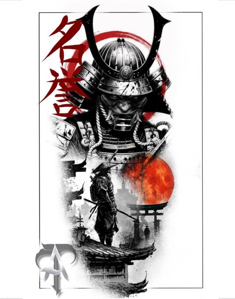 Japanese Samurai Mask Tattoo, Tony Tattoos, Shogun Tattoo, Ronin Tattoo, Samurai Tattoos, Ninja Tattoo, Samurai Tattoo Sleeve, Samurai Drawing, Japanese Culture Art