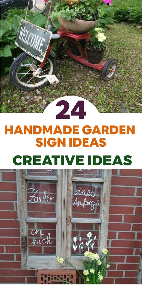 Elevate your garden's charm with delightful handmade garden signs! Paint vibrant wooden signs with motivational quotes and scatter them amidst your plants for a touch of joy. Repurpose old windows by painting them with botanical designs and hang them on fences or sheds for a distinctive look. Infuse creativity into your garden space and give it a unique flair with these creative handmade sign ideas! Wood Garden Signs, To Plant A Garden Is To Believe, Greenhouse Signs Ideas, Repurpose Old Windows, Wooden Garden Signs, Garden Sign Ideas, Garden Signs Diy, Old Garden Gates, Chicken Coop Designs Diy