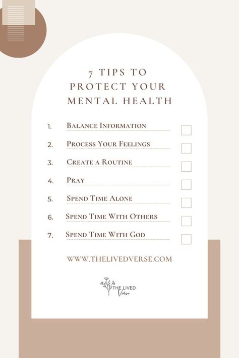 7 Mental Health Tips For Christians! Christian Mental Health, Mental Health Plan, Protect Your Mental Health, God 7, Coping Skills, Spiritual Growth, Believe In You, The Bible, Health Tips