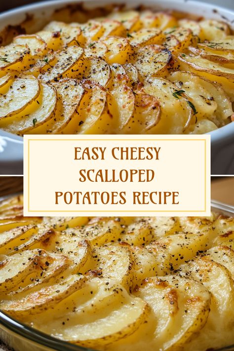 This pin features a delicious recipe for easy cheesy scalloped potatoes, showcasing layers of creamy cheese and tender potatoes. This two-image pin highlights this comforting side dish you'd love to make for any occasion. Boxed Scalloped Potatoes, Easy Cheesy Scalloped Potatoes Recipe, Easy Cheesy Scalloped Potatoes, Cheesy Scalloped Potatoes Recipe, Cheesy Scalloped Potatoes, Scalloped Potatoes Recipe, Scalloped Potatoes Cheesy, Havarti Cheese, Havarti