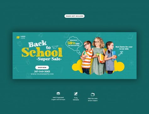 Premium PSD | Back to school admission marketing template for social media post Back To School Banner, Real Estate Slogans, Template For Social Media, Kids Banner, Education Poster Design, Back To School Special, Kids Web, Facebook Cover Design, Instagram Banner