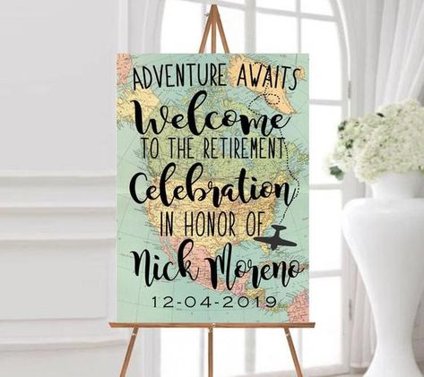 Travel Themed Retirement Party Ideas, Travel Theme Retirement Party Invitations, Adventure Retirement Party, Bon Voyage Retirement Party Ideas, Adventure Awaits Retirement Party, Retirement Party Invitation Ideas, Travel Themed Retirement Party, Bon Voyage Retirement Party, Travel Retirement Party Ideas