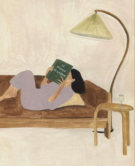 Slow Down Aesthetic, Relaxation Illustration, Slow Aesthetic, Slowing Down, Isabelle Vandeplassche, Soothing Artwork, Relax Illustration, Relaxing Artwork, Bed Artwork