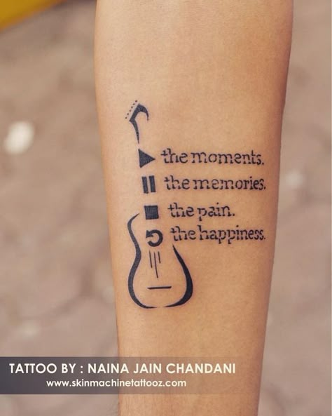 Henne Tattoo, Nota Musical, M Tattoos, Petit Tattoo, Machine Tattoo, Guitar Tattoo, Music Tattoo Designs, Note Tattoo, Inspiration Tattoos