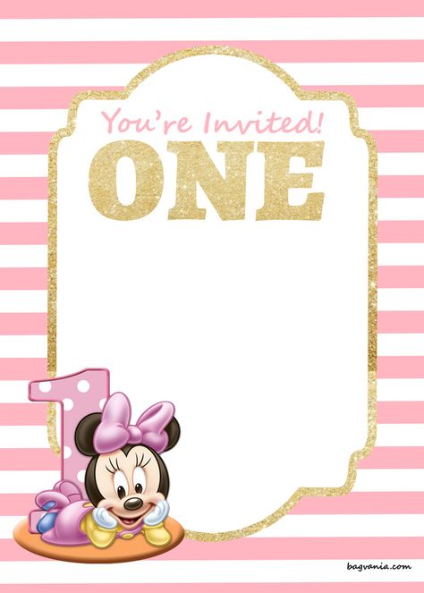 Download Now FREE Printable Disney Princess 1st Birthday Invitations Templates Mini Mouse Invitation Template, Disney Princess 1st Birthday, Printable Disney Princess, Emoji Birthday Invitations, First Birthday Invitation Cards, Mickey 1st Birthdays, Mickey Mouse Birthday Invitations, Mickey Mouse Invitation, Minnie Mouse Birthday Invitations